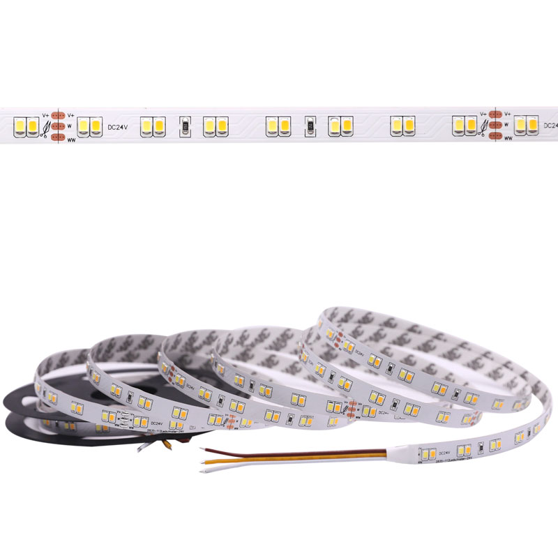DC24V 2835SMD 560LEDs Pure White+Warm White CCT Flexible LED Strip DC24V 2835SMD 560LEDs Pure White+Warm White CCT Flexible LED Strip